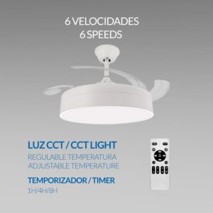 6 velocidades ventilador messe blanco