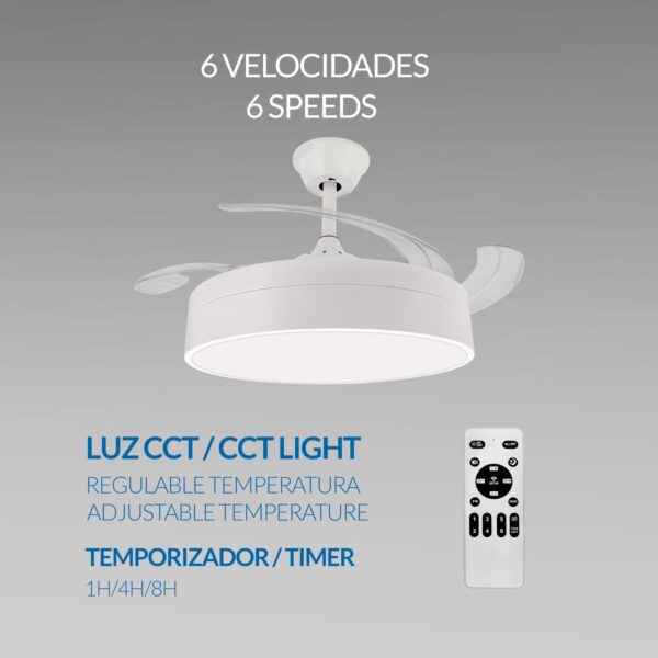 6 velocidades ventilador messe blanco