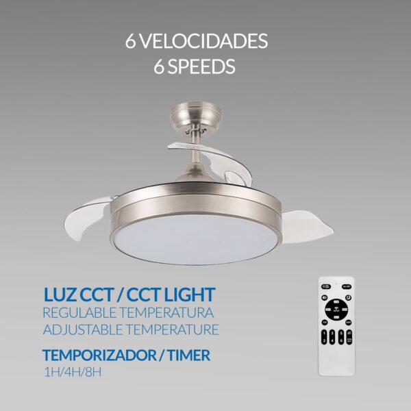 6 velocidades ventilador messe níquel