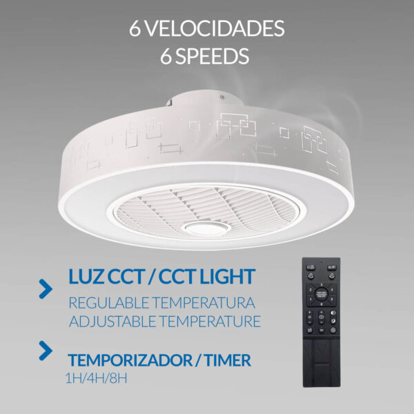 Ventilador de Techo con Luz LED Plus Sticks con mando