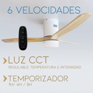 ficha técnica ventilador techo con luz