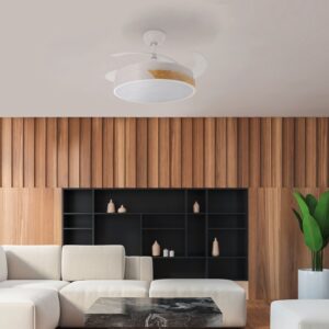 ventilador de techo silencioso con madera