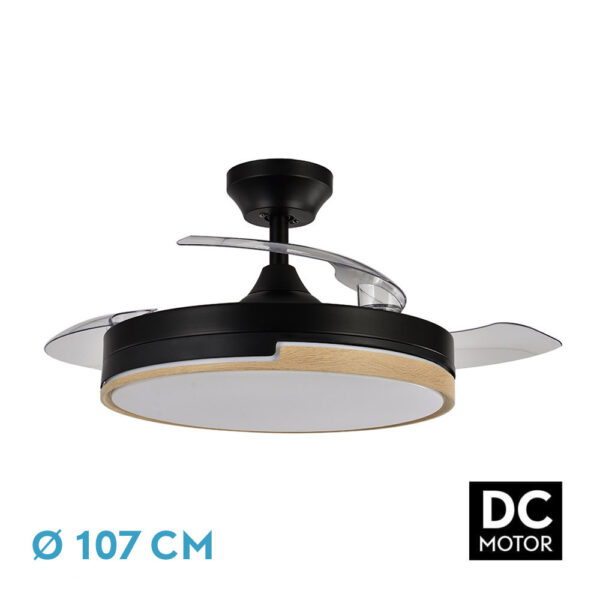 Ventilador Dc 72w Olimpia Negro madera