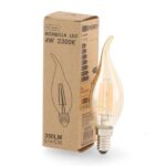 Pack 10 Bombilla Led Filamento E14 C35 Punta 4W ámbar