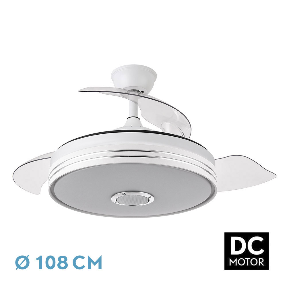 ventilador aspas blanco con altavoz Matanuska