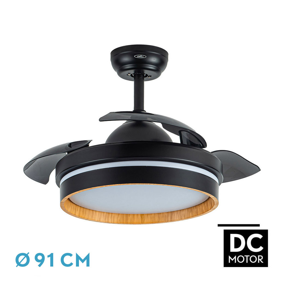 ventilador de techo Nalon negro y madera