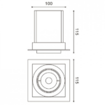 Foco Led Orientable Tube Square 12W