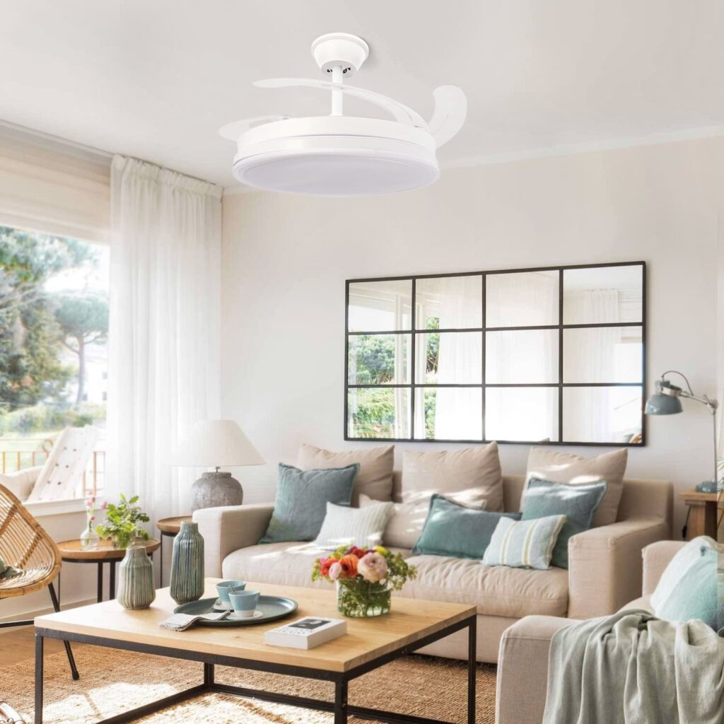 decoración ventilador olga blanco