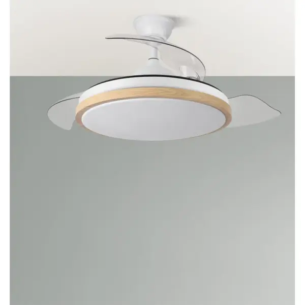 Ventilador Evros 72w Blanco/Madera
