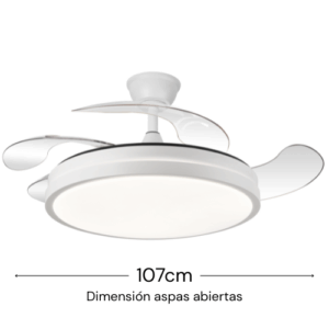 Ventilador de techo retractil Boreas 82w Blanco Ecobrite - Imagen 4
