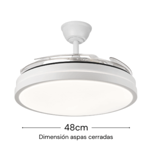 Ventilador de techo retractil Boreas 82w Blanco Ecobrite - Imagen 5