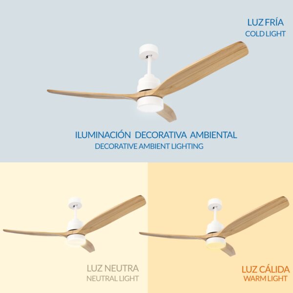 colores de luz led de ventilador de techo