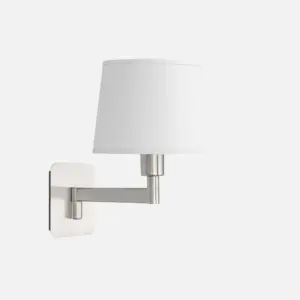 Aplique Cueza 1xe14 Niquel/blanco 24x15x28cm Aplique Cueza 1xe14 Niquel/blanco 24x15x28cm