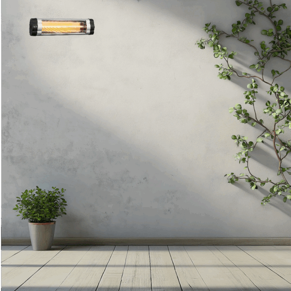 Calefactor Exterior Cuarzo Austral 2500w Neg/cr Infrar Rojo Pie/pared Termost.reg.20x87x8,5cm