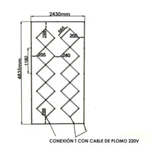 Regleta Led Hexagonal Rombo 510W medidas
