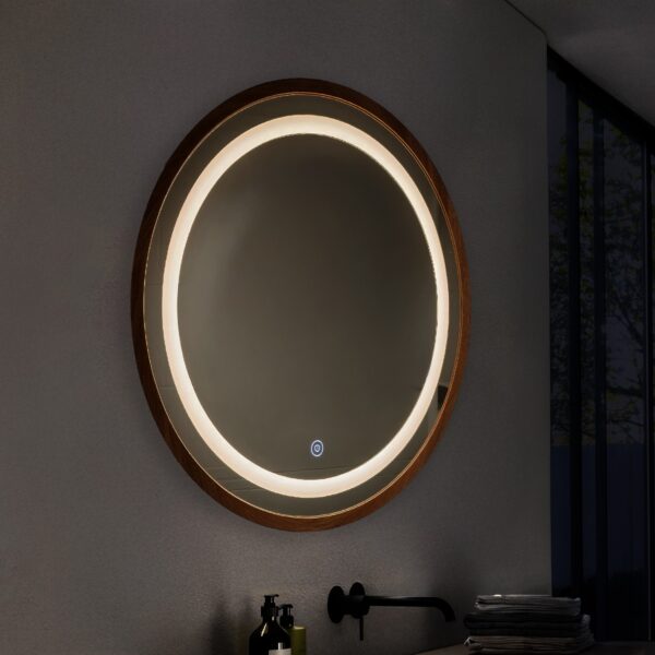 Espejo Para Baño Led 15W Wood Round Cct