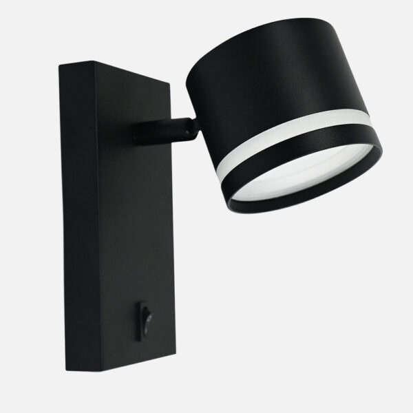 Aplique ORTIGA negro 1xGX53 9W 800 lm orientable bombilla incluida 16×8,3×15,5 cm