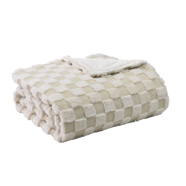 Manta eléctrica ALCANTARA beis/blanco 160W 160×120 cm 9 niveles apagado automático lavable