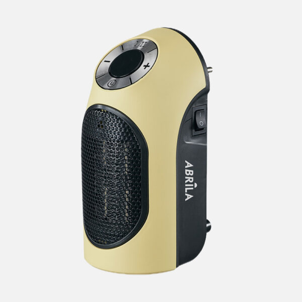 Mini termoventilador cerámico PTC GOLFO 500W amarillo/negro temperatura regulable temporizador seguridad 17,2×8,9×12,8 cm Mini termoventilador cerámico PTC GOLFO 500W amarillo/negro temperatura regulable temporizador seguridad 17,2×8,9×12,8 cm