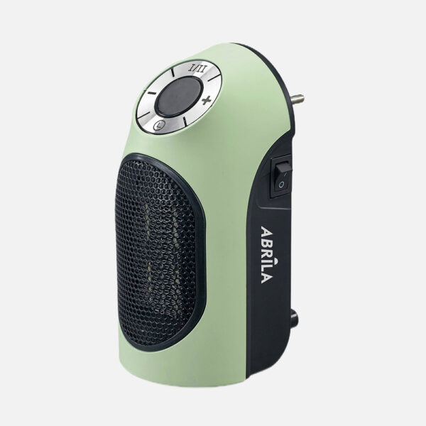Mini termoventilador cerámico PTC GOLFO 500W verde/negro temperatura regulable temporizador seguridad 17,2×8,9×12,8 cm Mini termoventilador cerámico PTC GOLFO 500W verde/negro temperatura regulable temporizador seguridad 17,2×8,9×12,8 cm
