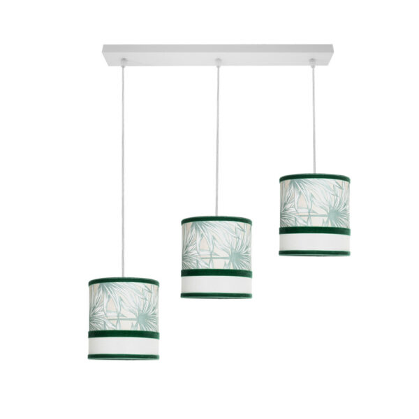 Regleta CALEDONIA blanco/verde 3xE27 regulable 65×16 cm