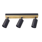 Regleta WAIKATO negro/madera 3xGU10 orientable 16,5x38x5,5 cm