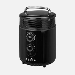 Termoventilador cerámico PTC ISQUIA 1800W negro 2 potencias 3 funciones termostato regulable asa 28,5×18,5×18,5 cm