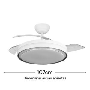 Ventilador de Techo DC Siux 60W Blanco – Aspas Desplegables, LED Regulable 6980lm y Motor Silencioso - vista 3