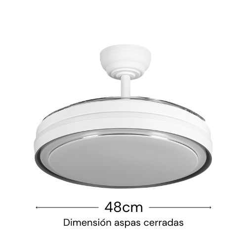 Ventilador de Techo DC Siux 60W Blanco – Aspas Desplegables, LED Regulable 6980lm y Motor Silencioso - vista 2