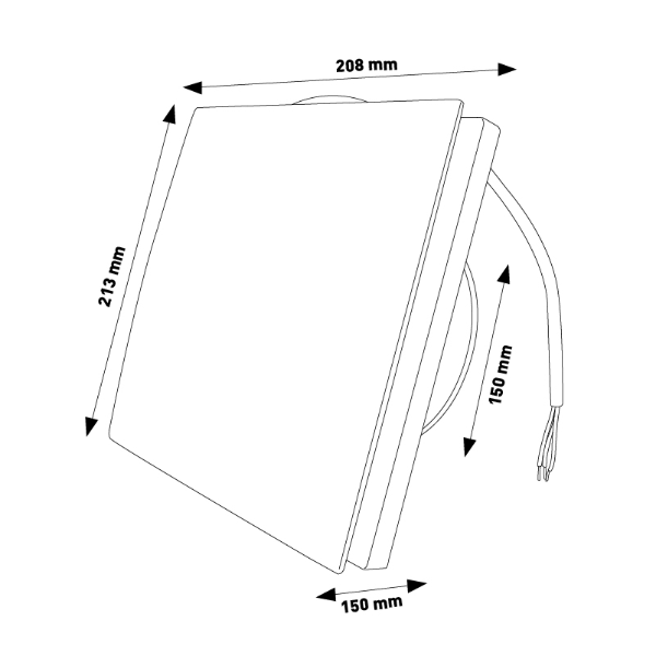 Extractor de Baño y Cocina LEDME Hadary | 22W | Ø 150 mm | 138 m3/hora | Silencioso 35 dB | IP44 Extractor de Baño y Cocina LEDME Hadary | 22W | Ø 150 mm | 138 m3/hora | Silencioso 35 dB | IP44