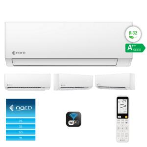 Aire acondicionado split de pared NORD Esencia R32 A++ con WiFi integrado y mando a distancia.