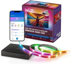 WiZ HDMI Sync Box con Retroiluminación para TV 75-85″ y Tira LED RGBIC Philips WiZ HDMI Sync Box con Retroiluminación para TV 75-85″ y Tira LED RGBIC Philips