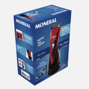 Caja de embalaje del cortapelos recargable Mondial Flex Clipper con accesorios