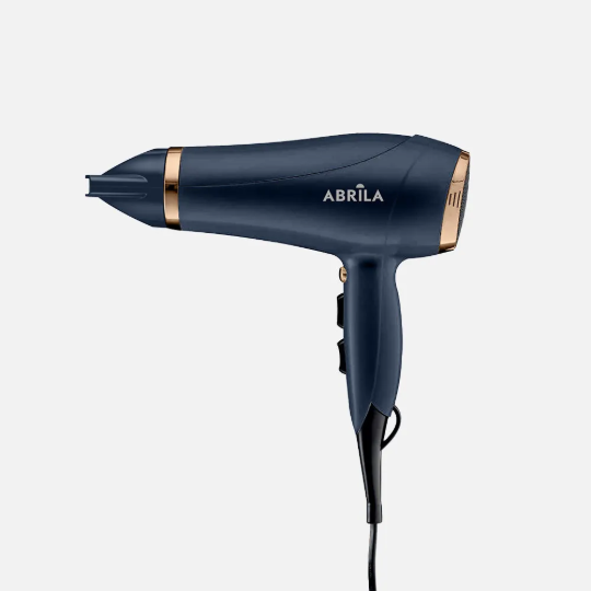 Perfil lateral del secador iónico de pelo Abrila Cree azul y oro 2000W